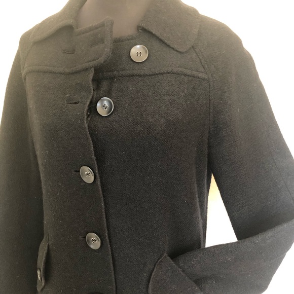 MERONA Wool Pea Coat. Solid Dark Black. So versatile!💝 - Picture 7 of 9